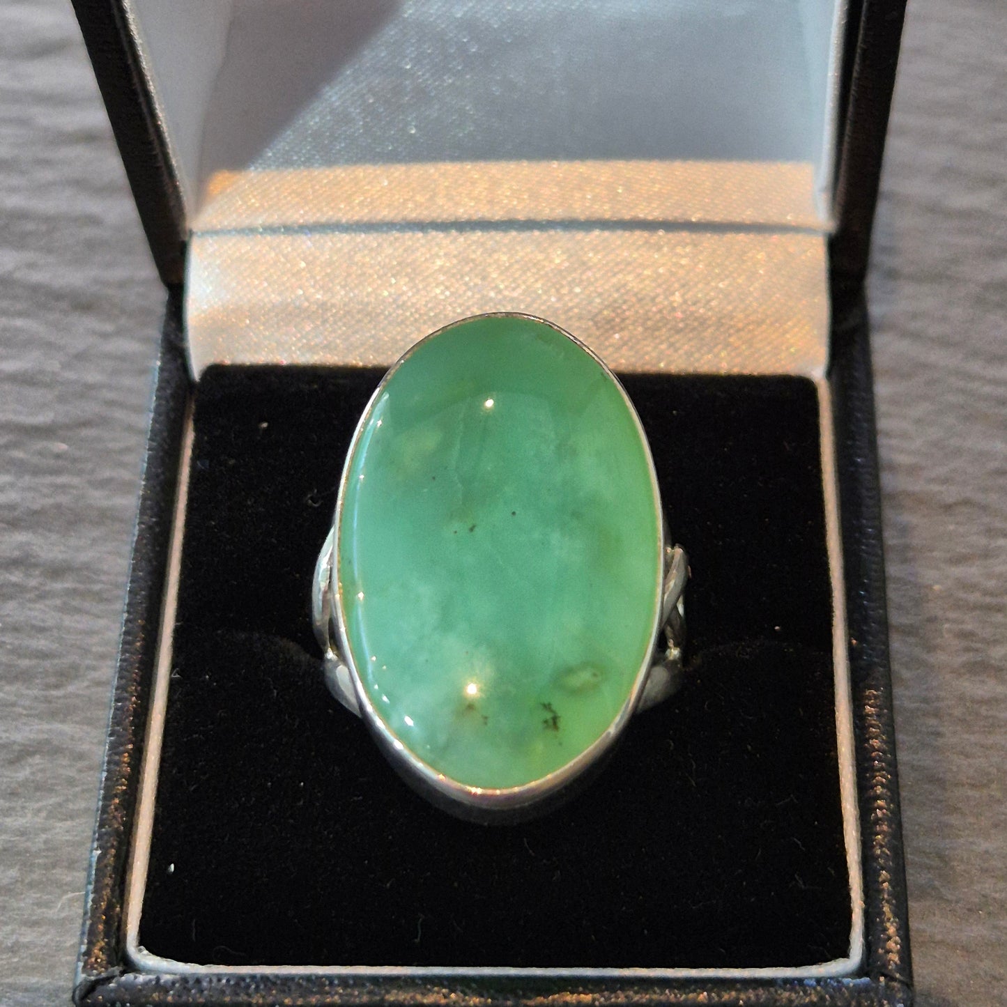 Chrysoprase statement ring