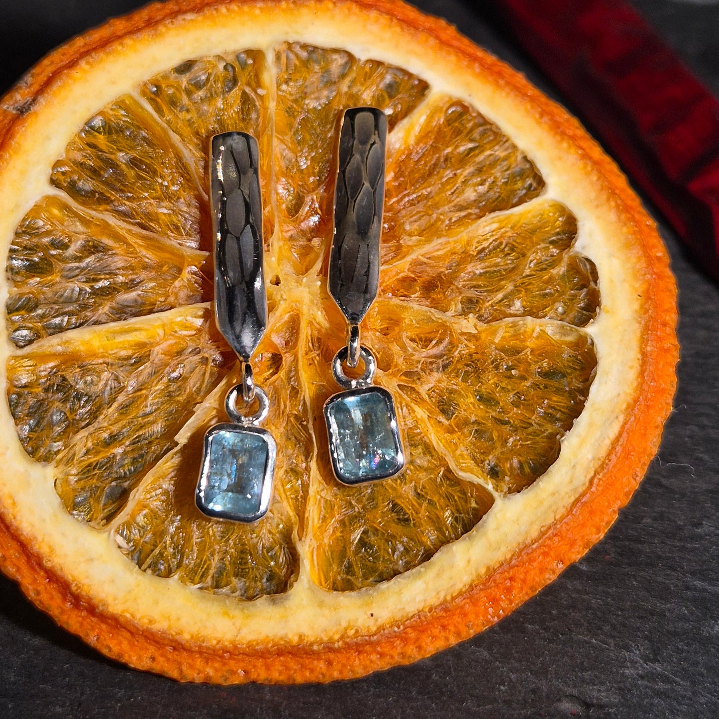 Aquamarine and silver earrings