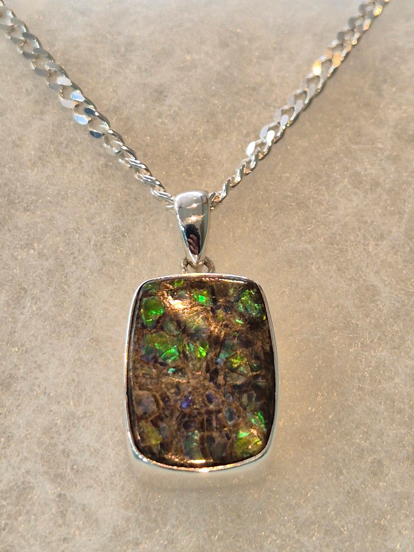 Green Ammolite pendant