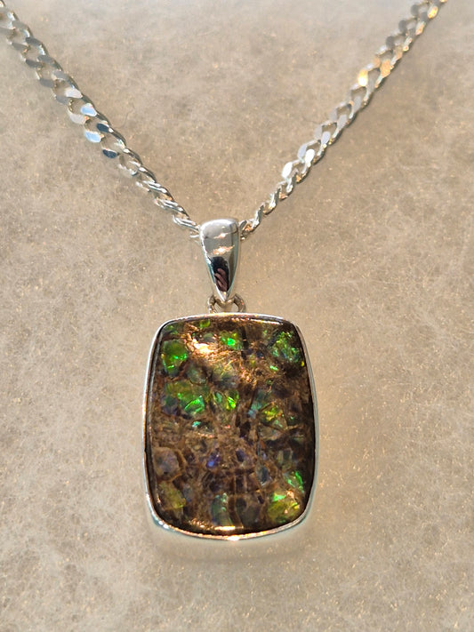 Green Ammolite pendant