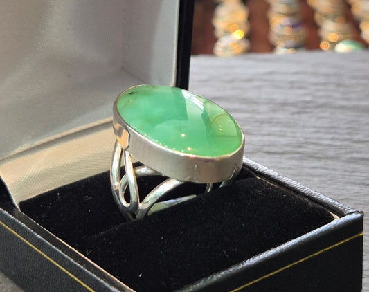 Chrysoprase statement ring