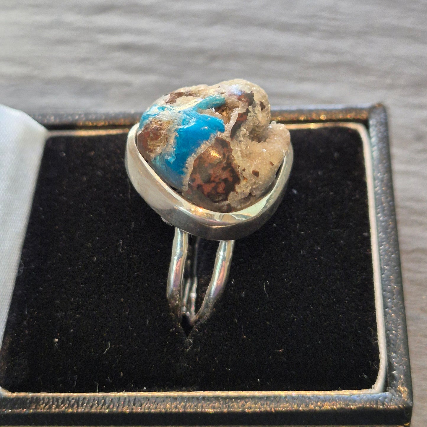 Cavansite statement ring