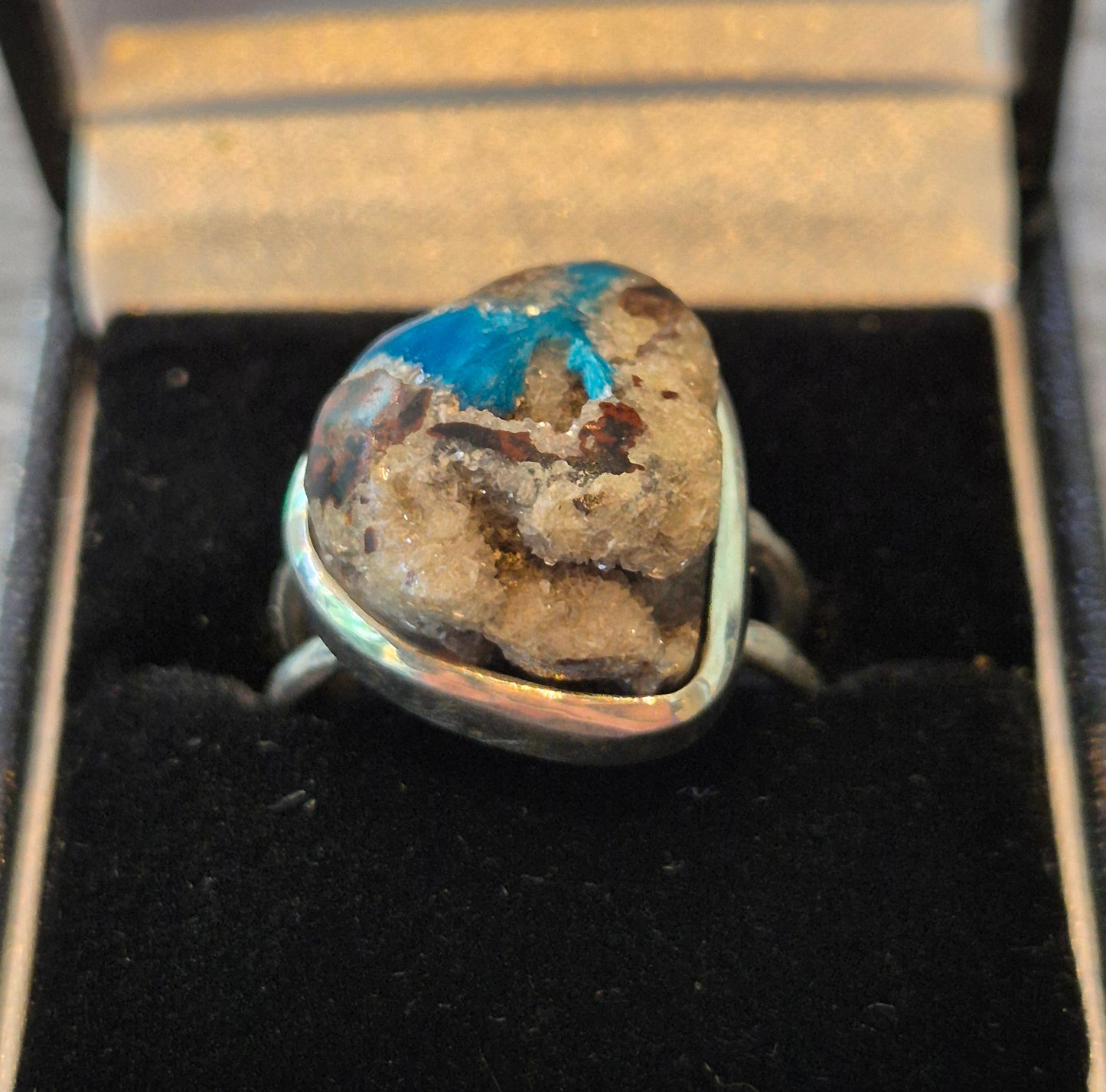 Cavansite statement ring