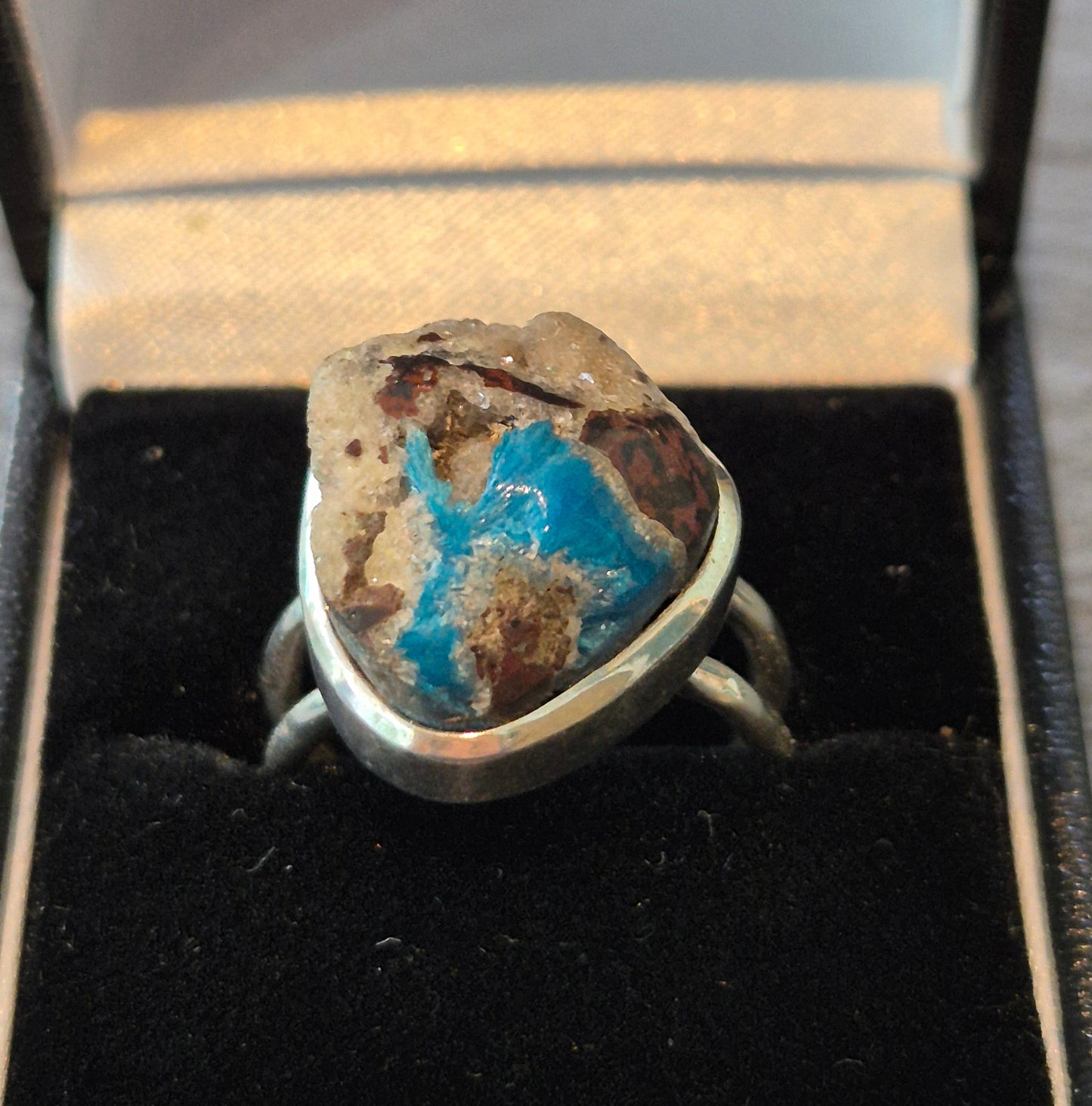 Cavansite statement ring