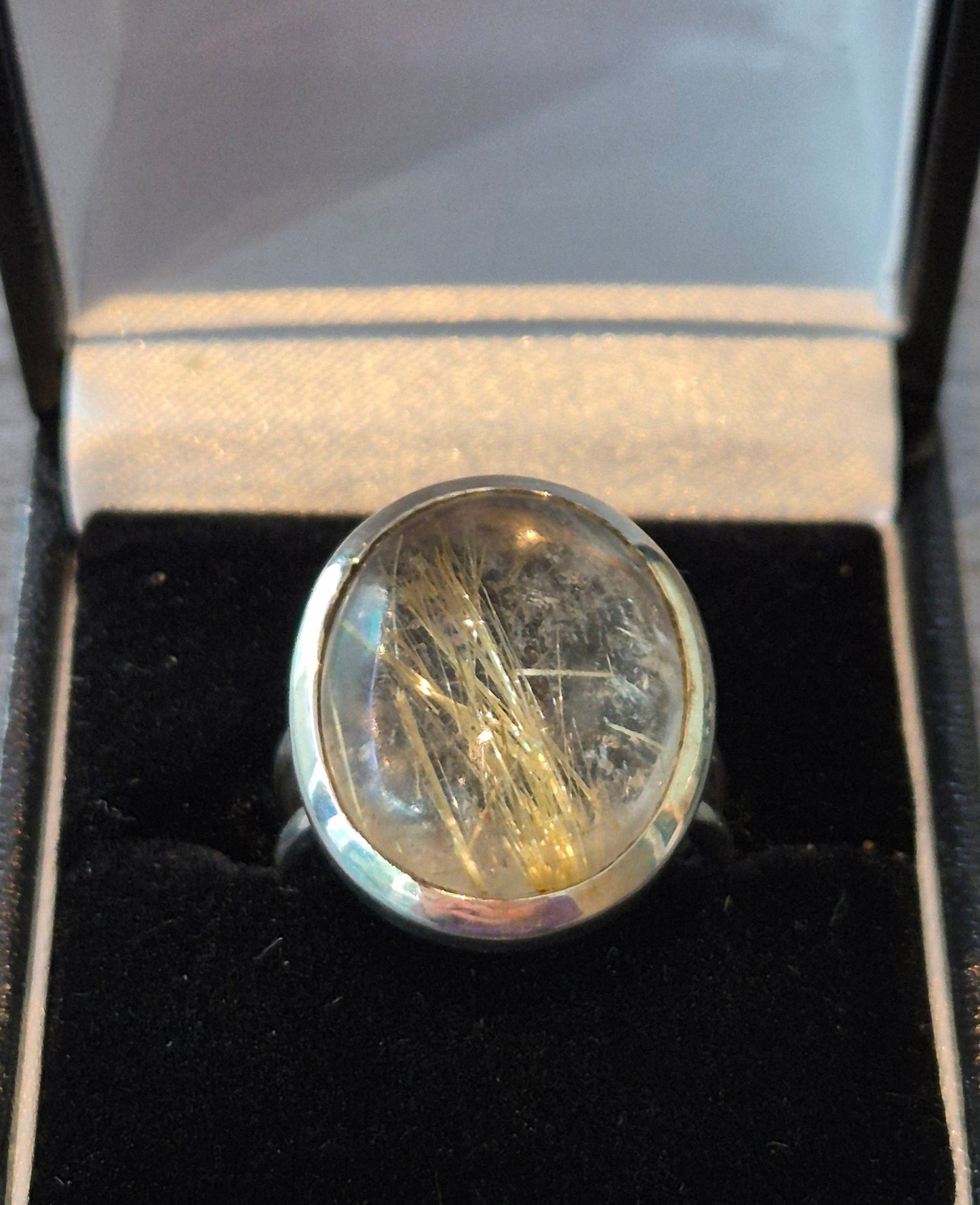 Golden rutile Statement ring