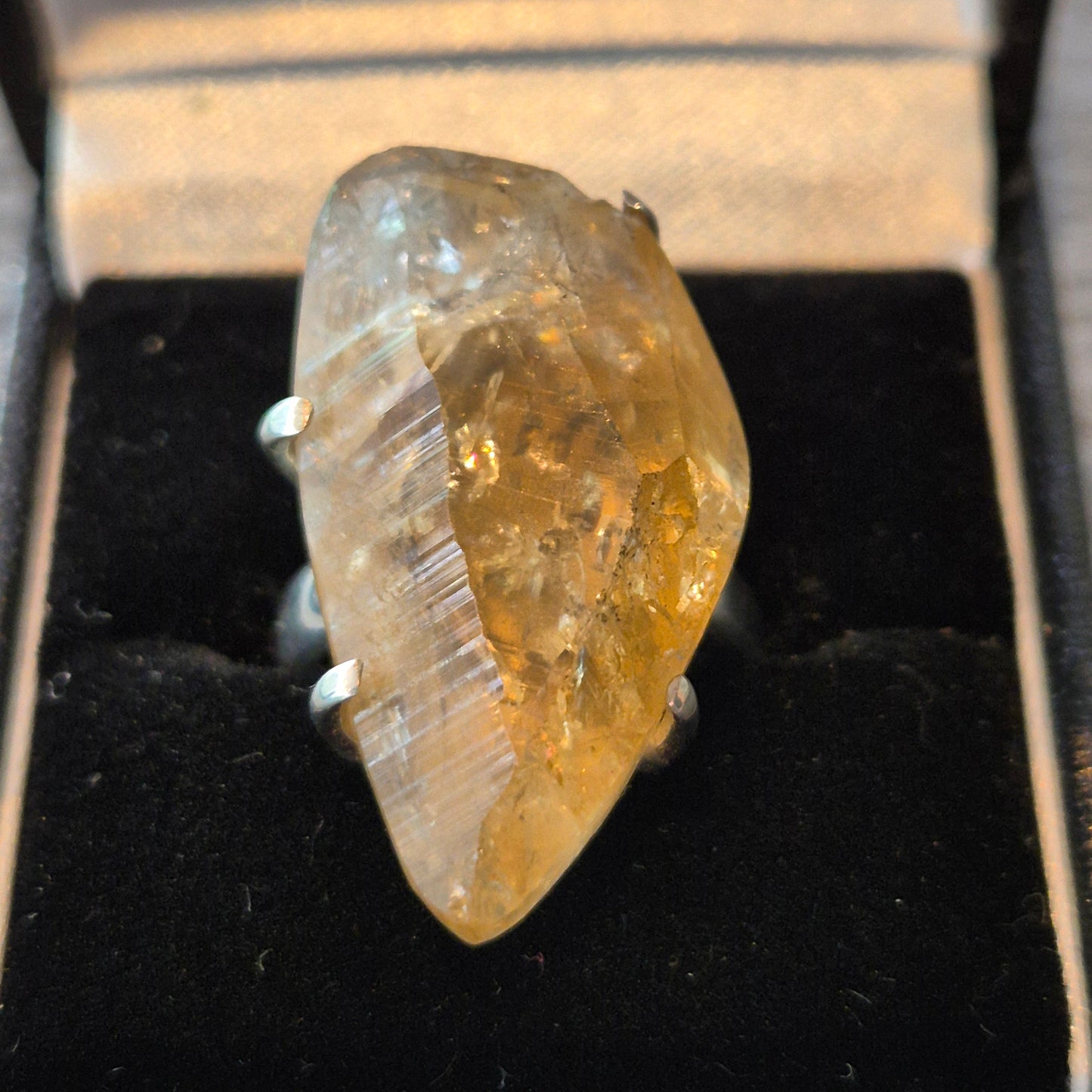 Rough citrine statement ring