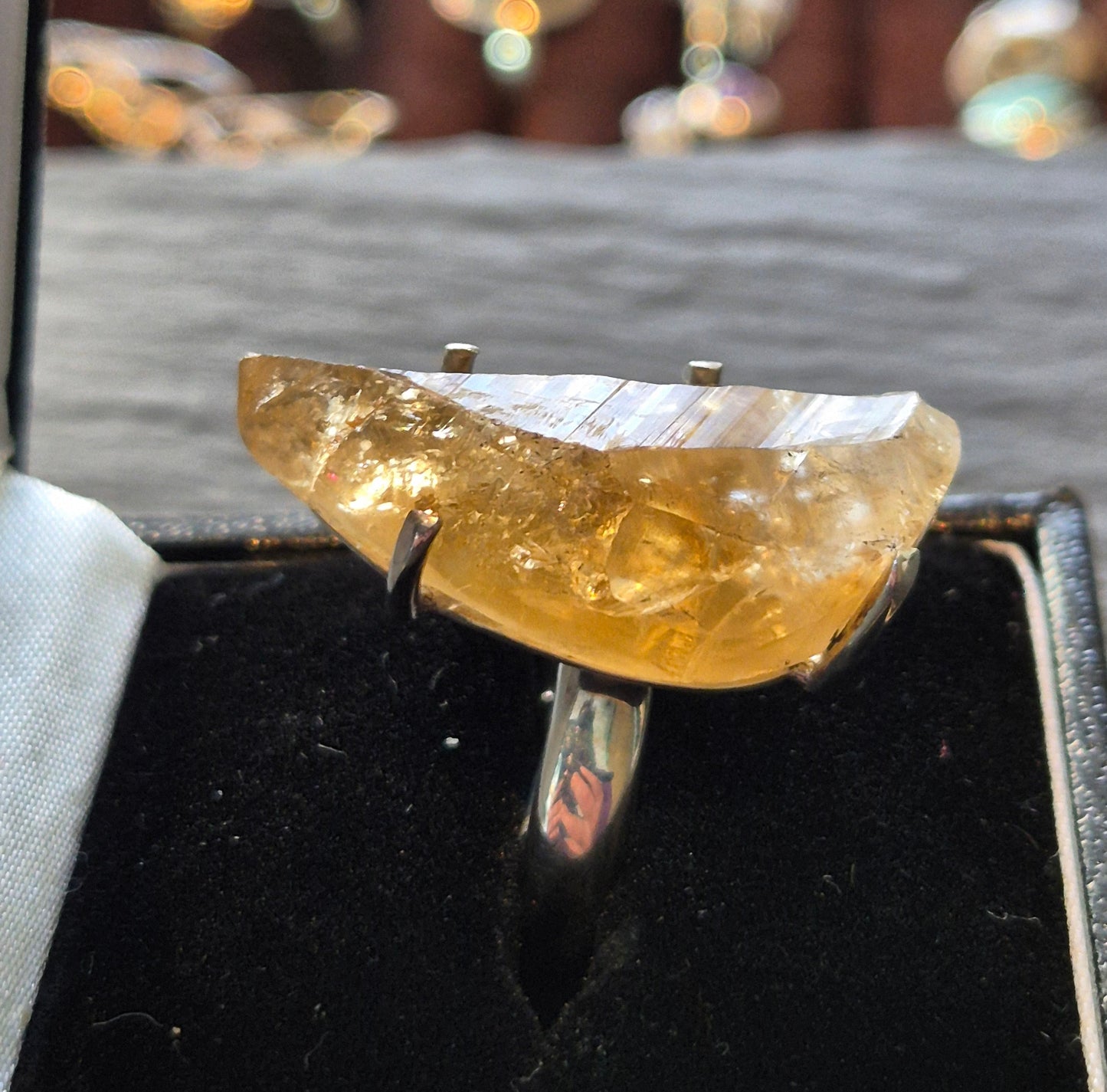 Rough citrine statement ring