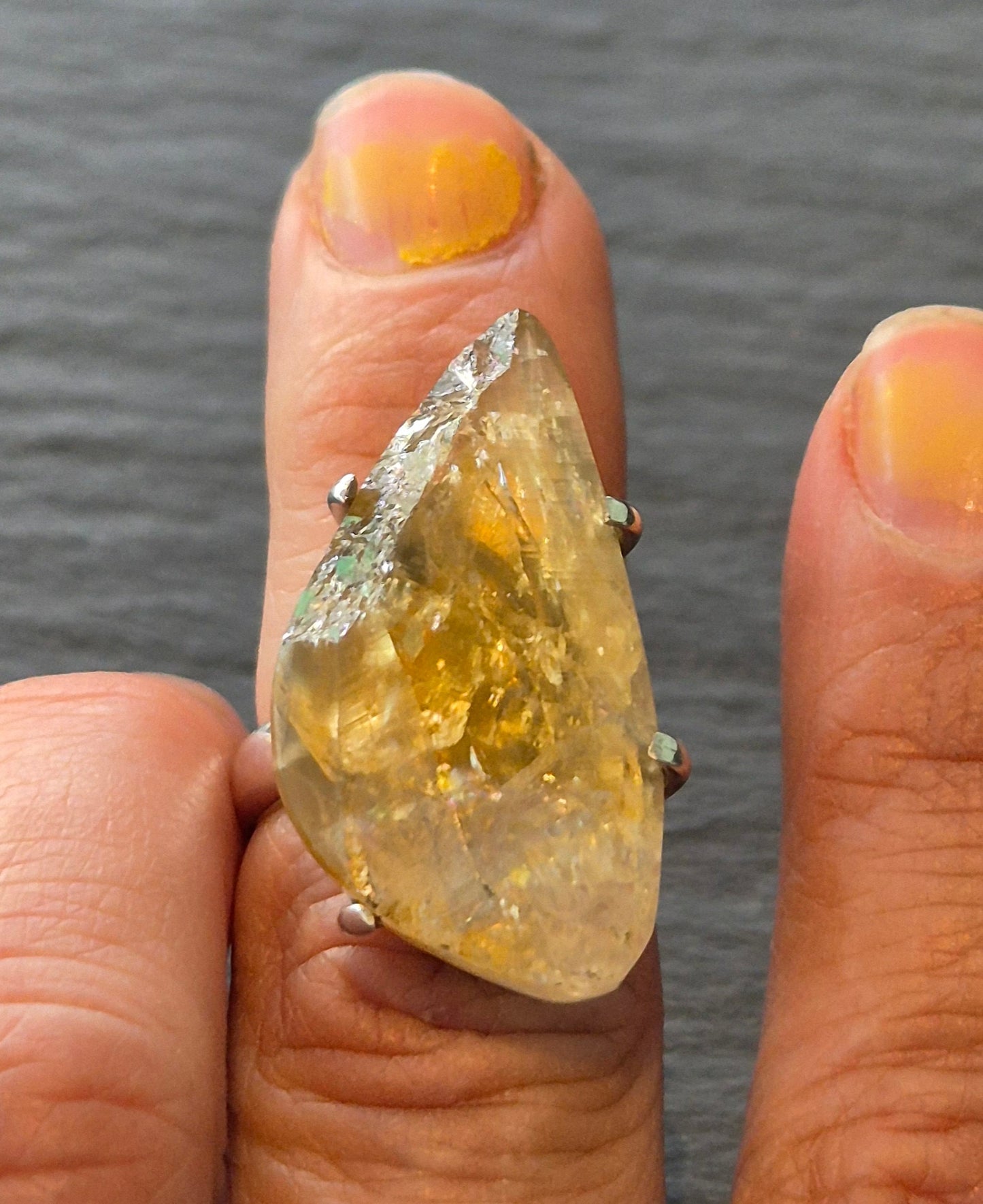 Rough citrine statement ring