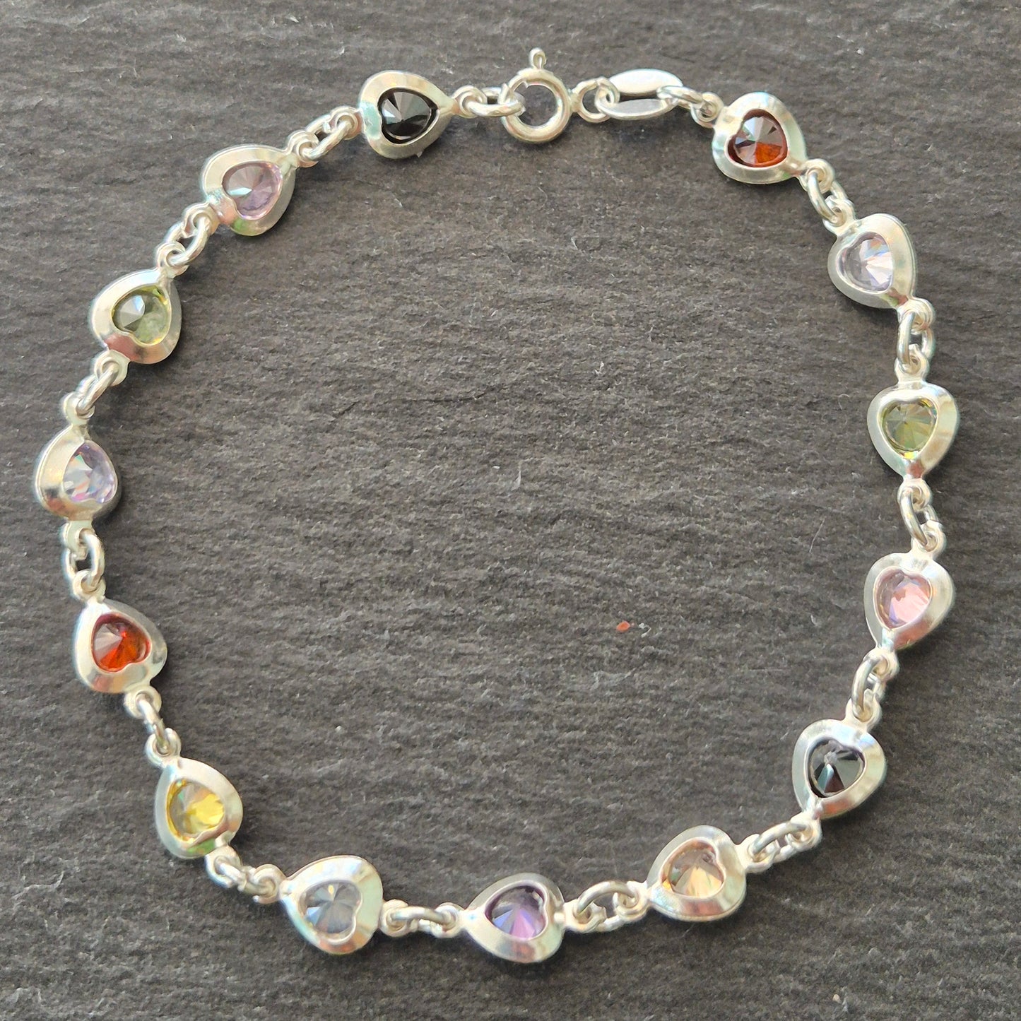 Silver and multicolour Zirconia bracelet