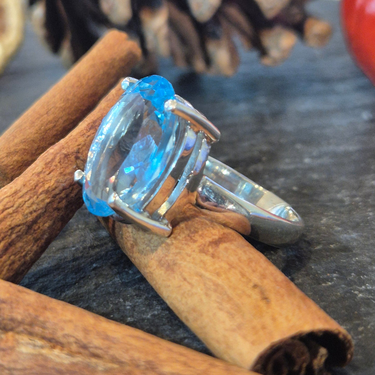 Blue topaz ring