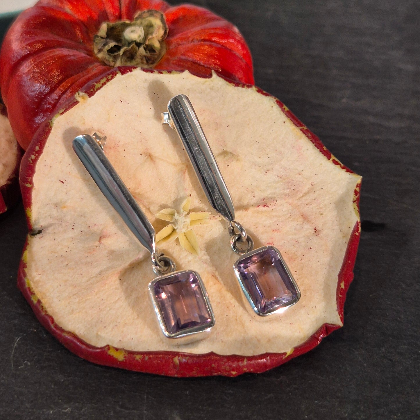 Amythyst and silver earrings