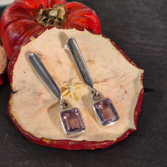 Amythyst and silver earrings