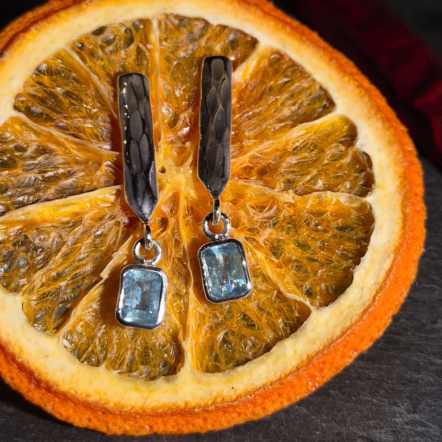 Aquamarine and silver earrings